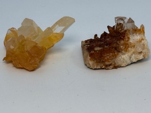 Pair of Sparkling Arkansas Quartz Clusters  Natural &amp Heat-Treated Specimens. (4 oz  114 g)