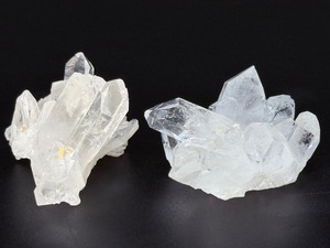 &nbspPristine Arkansas Clear Quartz Crystal Cluster Set (2 Specimens). (2.6 oz  75 g)