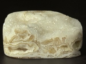 Druzy Quartz Geode Specimen with Banded Agate Base. (4 oz  115 g)