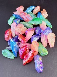 Bulk Lot of Raw Rainbow Aura Quartz  Iridescent Titanium Coated Crystals. (1 lb .2 oz  462 g)