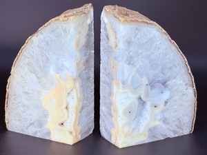 &nbspLarge Brazilian Agate Geode Bookends  Polished Natural Crystal Specimen (Pair). (7 lbs 3.2 oz  3 kg 269 g)