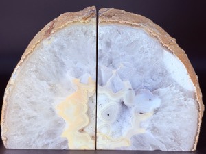 &nbspLarge Brazilian Agate Geode Bookends  Polished Natural Crystal Specimen (Pair). (7 lbs 3.2 oz  3 kg 269 g)