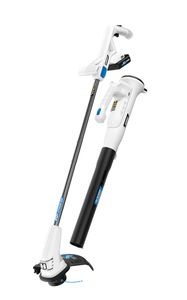 lot 24 image: HART 20V 10 String Trimmer & Bazooka Blower Combo Kit (1) 2.0Ah Battery (1) Charger
