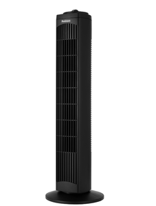 lot 206 image: Holmes 29� Manual Tower Fan with CleanBreeze Removable Grill, 3 Speeds, and 85° Oscillation, Black