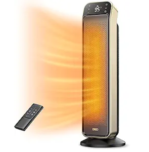 lot 220 image: DREO Space Heater Indoor, 25 11.5fts Fast Portable Room Heater with Remote and Thermostat, 3 Modes, Overheating & Tip-Over Protection, Electric Heaters for Indoor Use Large Room, Bedroom, Gold