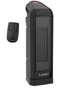 lot 229 image: Lasko 16 Digital Ceramic Tower Heater with Remote (black, model CT16670)