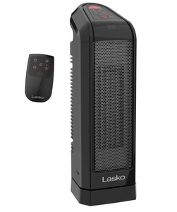 lot 231 image: Lasko 16 Digital Ceramic Tower Heater with Remote (black, model CT16670)