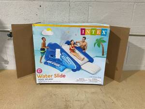 Intex Kool Splash Durable Vinyl Inflatable Play Center Swimming Pool Water Slide with Built in Sprayers for Kids and Adults, Age 6 and Up, Blue