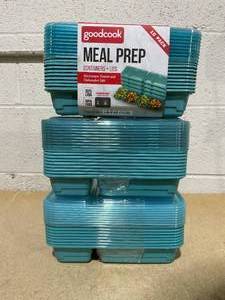lot 233 image: LOT OF 3 Good Cook 10784 Meal Prep Containers, Lunch, Blue, 10-Pk