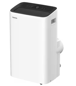 lot 61 image: Toshiba 8,000 (DOE) BTU Portable Air Conditioner Cools 350 sq. ft. with Dehumidifier and Remote Control in White Model # PX0812CWRU