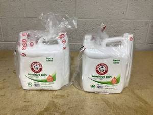 lot 114 image: LOT OF 2 ARM & HAMMER Sensitive Skin Free & Clear, 140 Loads Liquid Laundry Detergent, 140 Fl oz