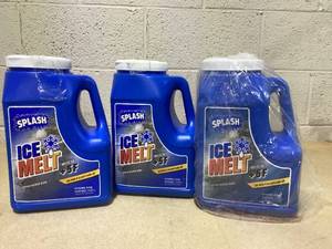 lot 161 image: LOT OF 3 Splash Ice Melt- 12lbs (1 Partially Used)