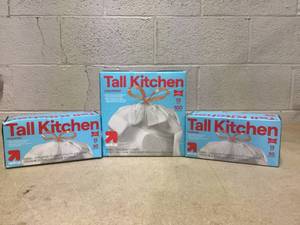 lot 162 image: LOT OF 3 up&up Tall Kitchen Trash Bags 13 Gal, 100 & 50 Bags