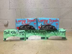 lot 163 image: LOT OF 5 up&up Trash Bags (13 Gal-50 Bags, 30 Gal- 30 Bags)