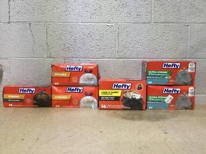 lot 166 image: LOT OF 6 Hefty Trash Bags (13, 30, & 42 Gal.)