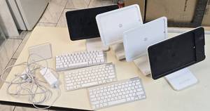 lot 90 image: iPad stands, elegant keyboards, and sophisticated credit card signature pad.