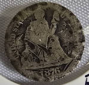 lot 15 image: 1876 Seated Liberty Dime, Type 4, resumed the legend on the obverse side.