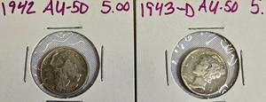 lot 29 image: Mercury Dimes from 1942 & 1943-D