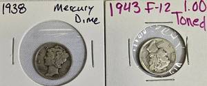 lot 30 image: Mercury Dimes from 1938 & 1943