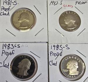 lot 41 image: Washington Quarter Proof Clad Coins from 1981 to 1985