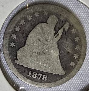 lot 44 image: 1878 Seated Liberty Quarter