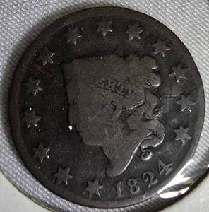 lot 1 image: 1824 Large Cent