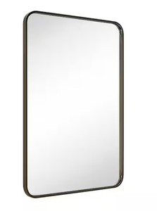 lot 27 image: TETEHOME 24 in. W x 36 in. H Rounded Rectangle Stainless Steel Anti-Rust Metal Frame Bathroom Wall Mirror in Oil Rubbed Bronze