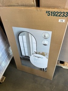 lot 28 image: Origin 21 24-in W x 39.0-in H Arch Black Framed Wall Mirror