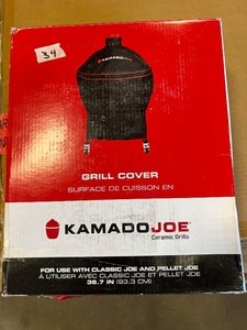 lot 34 image: Kamado Joe Black Grill Cover For Kamado Classic Joe Grill