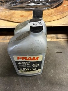 lot 63 image: 2 - Quart Jugs - FRAM - Full Synthetic Motor Oil - SAE 5W-30