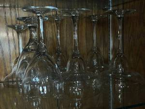 lot 80 image: Wine Glasses Stemware - Clear Glass (Assorted Tall Stems)