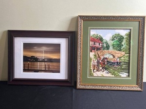 lot 104 image: Destin Bradwell The Great Cross Saint Augustine - Framed Photo & Framed Landscape Needlepoint
