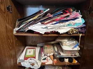 lot 106 image: Deborah Lambein Counted Cross Stitch Kit & Darice Floss Organizer Assorted Craft Supplies