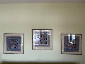 lot 119 image: Needlepoint Art Panels - Framed Animal Scenes
