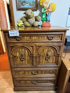 lot 149 image: Dresser Chest - 49 in H x 35 in W x 18 in D, 2-Door Upper Cabinet - contents not inc