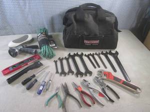 lot 36 image: (CS) Craftsman Tool Bag with Assort...