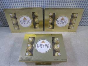 lot 173 image: (B-2) 3 Packages of Ferrero Rocher ...