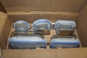 lot 11 image: 20-Piece Locking Glass Food Storage Container Set