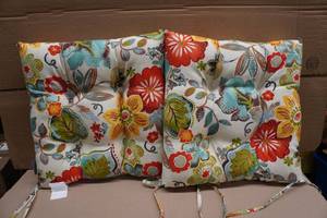 lot 49 image: Set of Two IndoorOutdoor Chair Cushions