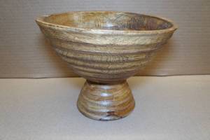 lot 80 image: 9.75 Round Wooden Footed Bowl