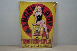 lot 154 image: Vintage Style Metal Sign - Lucky Lady