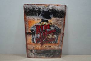 lot 187 image: Vintage Style Metal Sign - Ride Horses