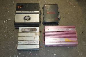 lot 268 image: 4 Car Amps - Boss, Hifonics, Lightning Audio