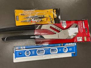 DeWALT Nail Set 3-Piece, Husky Groove Joint Pliers 16 in, Empire 12 in Magnetic Torpedo Level