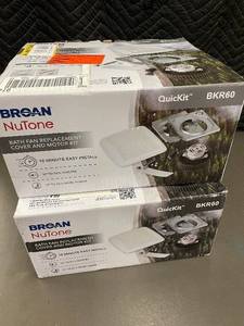 Broan NuTone QuickKit BKR60 Bath Fan Replacement Cover & Motor Kit (Lot of 2)