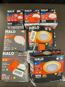 Halo LED Recessed Downlights - 4in, 56in & 6in Direct Ceiling Mount (Lot of 6)
