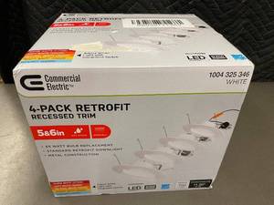 Commercial Electric 4-Pack Retrofit Recessed Trim - 56in, White