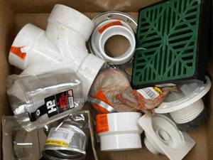Assorted White PVC Pipe Fittings - Elbows, Tees, Couplings & Adapters