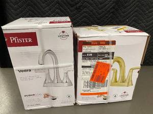 Pfister Vedra LF-048-VEDC Chrome Faucet & Pfister Ladera Brushed Gold Faucet