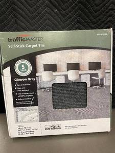 TrafficMASTER Canyon Gray Self-Stick Carpet Tile 18x18 - 10 Tiles Per Box
